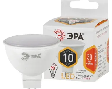 фото Лампа светодиодная MR16-10W-827-GU5.3 800лм ЭРА Б0032995