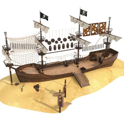 Фото №0 Детский Веревочный парк корабль