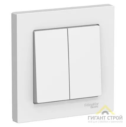Фото №0 Выключатель 2-кл. ATLAS DESIGN 10АX в сборе бел.SchE ATN000152