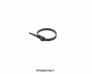 фото Хомут nylon 9.0х180 черный (100шт) усиленная с двойным замком REXANT НИЖЕ ЗАКУПА АКЦИЯ!!!