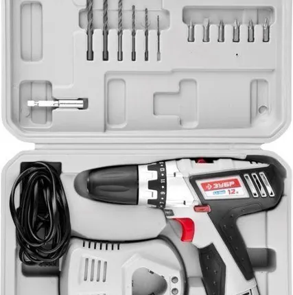 Фото №0 Аккумуляторная дрель-шуруповерт ЗУБР ЗДА-12-Ли-К