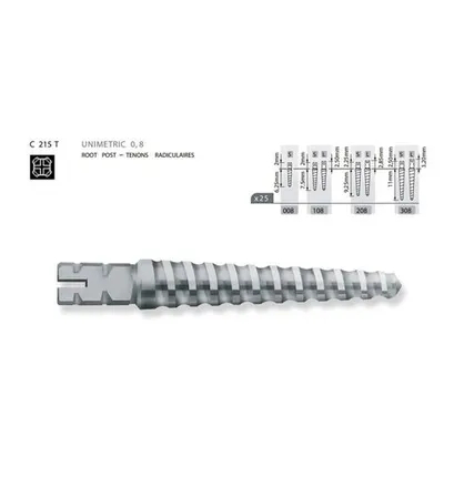 Фото №0 Штифты титан Юниметрик / UNIMETRIC 308S 25шт Maillefer C215TS0030800