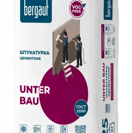 Фото №0 Штукатурка для фасада и цоколя Unter Bau, 25кг Bergauf