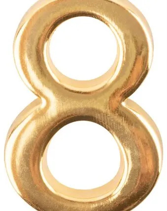 Фото №0 Цифра для обозначения номера квартиры, металлическая Золото "8" FIT 67298