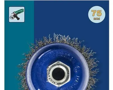 фото Кордщетка для УШМ, (М14), чашеобразная мягкая, d= 75 мм, ПРАКТИКА