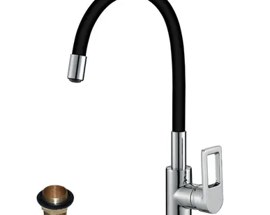 фото Смеситель для кухни Rossinka гибкий излив Z35-35U-Black черный