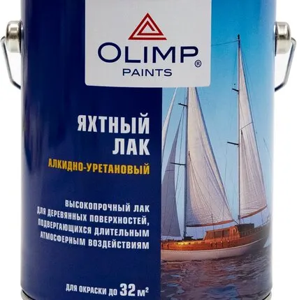 Фото №0 Лак OLIMP Лак для отделки панелей яхт OLIMP 2,7 л матовый