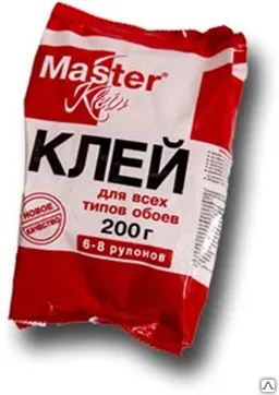 Фото №0 Клей обойный Master Klein "ДЛЯ ВСЕХ ТИПОВ ОБОЕВ" 6-8 рулонов уп. 200 г