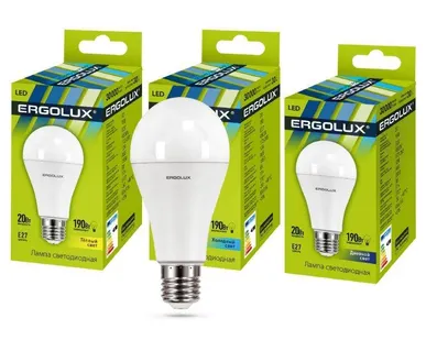 фото Лампа светодиодная LED-A65-20W-E27-6К ЛОН 20Вт E27 6500К 172-265В Ergolux 13184