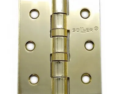 фото Петля дверная прямая 3" SOLLER золото (сталь 75*65*2,5)