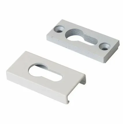 Фото №0 Накладка алюминиевая прямоугольная на профильный цилиндр Белый