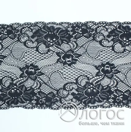 Фото №0 Кружево стрейч 160 мм 026, И, черный