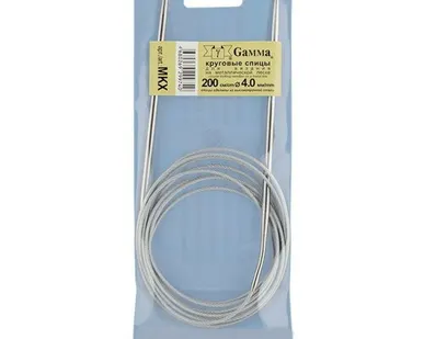 фото Спицы круговые MKX сталь (d 4.0 мм)/200 см, 1 шт с металл. леской, Gamma