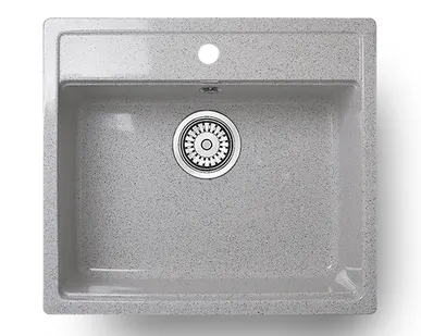 фото Мойка ГЛЯНЦЕВАЯ КВАРЦ 560LL -2 СВЕТЛО СЕРЫЙ