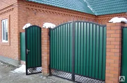 Фото №0 Ворота с калиткой из профнастила с установкой