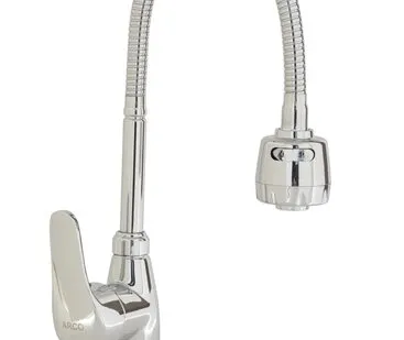 фото Смеситель Arco А4734CHR кухня, 40 мм, ручка боковая, с гайкой, гибкий излив, хром