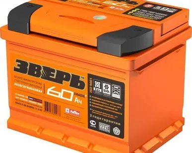 фото Аккумулятор ЗВЕРЬ 60 А/ч