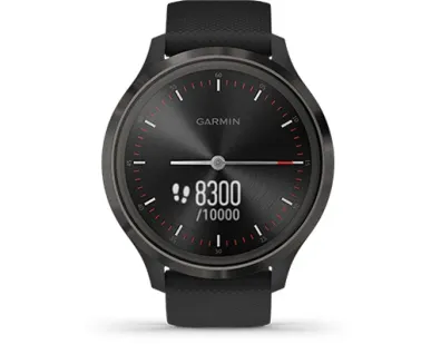 фото Часы Garmin Vivomove 3 черные с черным силиконовым ремешком