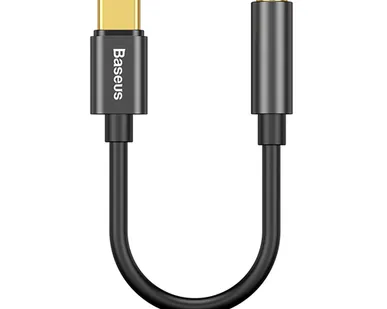 фото Адаптер-переходник Baseus L54 (Type-C to 3.5mm mini Jack) 5.5 см, чёрный