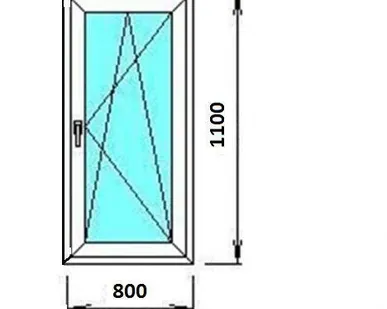 фото Окно пластиковое 800*1100мм Профиль Enwin, фурнитура Vorne, сп 4-16-4