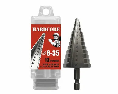 фото Сверло по металлу шаговое 6-35 мм (13 ступ.) "Hardcore"