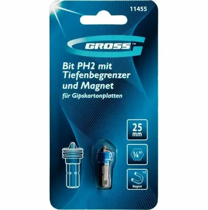 Фото №0 Бита с огран-ем и магнитом Gross РН 2х25 мм 11455