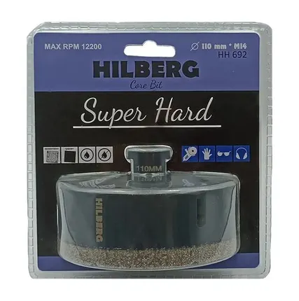 Фото №0 Коронка алмазная 110 мм с воском Super Hard, Hilberg