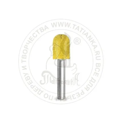 Фото №0 6BN12-40 - Закругленное окончание, Ø хвостовика 6мм, Ø фрезы 12,7мм, L фрезы 19,05мм (fine/желтая)