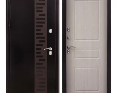 фото Входная дверь Термо Урал МП с декором беленый дуб