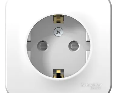 фото Розетка 1-м ОП Blanca 16А IP20 250В с заземл. защ. шторки с изолир. пластиной бел. SE BLNRA011111