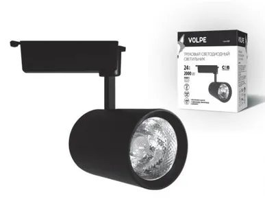 фото Светильник трековый ULB-Q253 24W/NW/A BLACK Светильник светодиодный трековый. 24 Вт. 2000Лм. Белый свет (4200К). Корпус черный. 9,5*19см. ТМ Volpe.