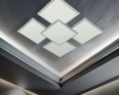 фото Светильник светодиодный Brilliant light LI8018-450, пульт ДУ 120W, 450*450*45, белый, хром