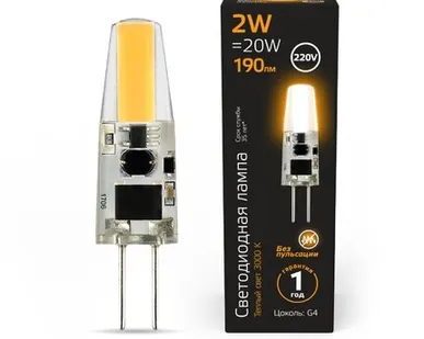 фото Светодиодная лампа Gauss 2W 190Lm 2700K G4 107707102