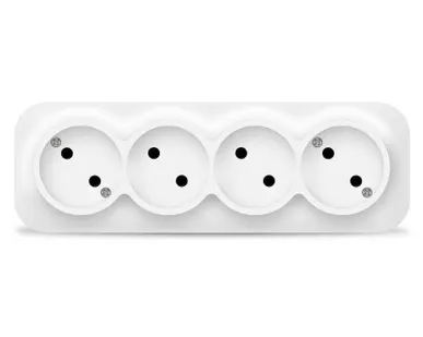 фото Розетка 4-м ОП 10А IP20 без заземл. бел. IONICH 1446