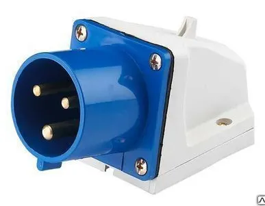 фото Вилка 513 стационарная 2Р+РЕ 16А 220В IP44 TDM