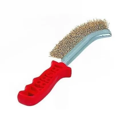 Фото №0 Корщетка ручная, изогнутая пластик. ручка, латун., тип В, USP-2344 арт. 384