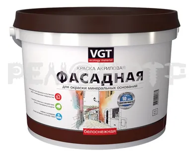 фото Краска вд фасад 45кг ВД-АК-1180 (белоснежная) ВГТ (1/12) П