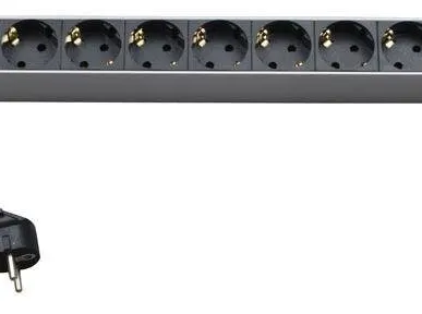 фото Блок розеток 8-м 16А SHT19-8SH-S-2.5EU горизонт. с выкл. шнур 2.5м Hyperline 26450