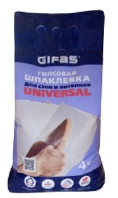 Фото №0 Шпаклевка Universal, 4кг Gifas