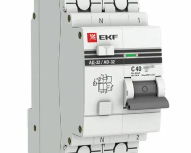фото Выключатель автоматический дифференциальный АД-32 2п 32А 30мА PROxima