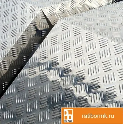 Фото №0 Лист алюминиевый рифленый 4х1500х3000 мм диамант