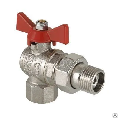Фото №0 Кран шаровый бытовой VALTEC Кран шаровый BASE угловой с полусгоном 3/4" вн.
