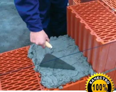 фото Раствор М-100 для закладки кирпича