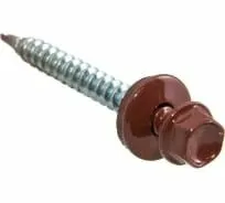 Фото №0 Саморез кровельный с буром 4,8*19 (темно коричневый 70шт) Стройбат