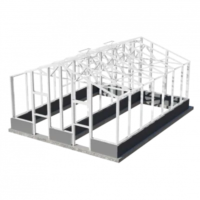 Фото №0 Теплица английская СУПЕР ЧЕЛСИ / Оранжерея 5,7х7,15 м, 2 отделения/ цвет Белый (RAL 9003)