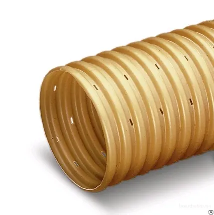 Фото №0 Гофрированная двухслойная труба ПЭ для дренажных систем 117/100х6000