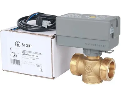 фото STOUT Компактный 2-Ходовой зональный клапан, сервопривод 230V, с кабелем 1м., НР 1 1/4