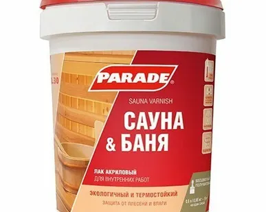 фото Лак для бань и саун Парад L30 полуматовый 0,9л
