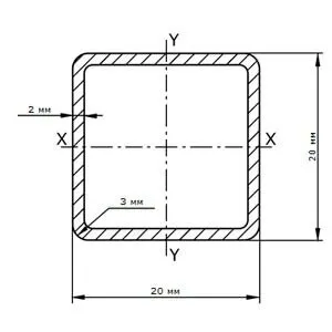 Фото №0 Труба профильная 20х20х2.0