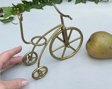 фото Статуэтка подставка для специй Велосипед 17 см латунь
